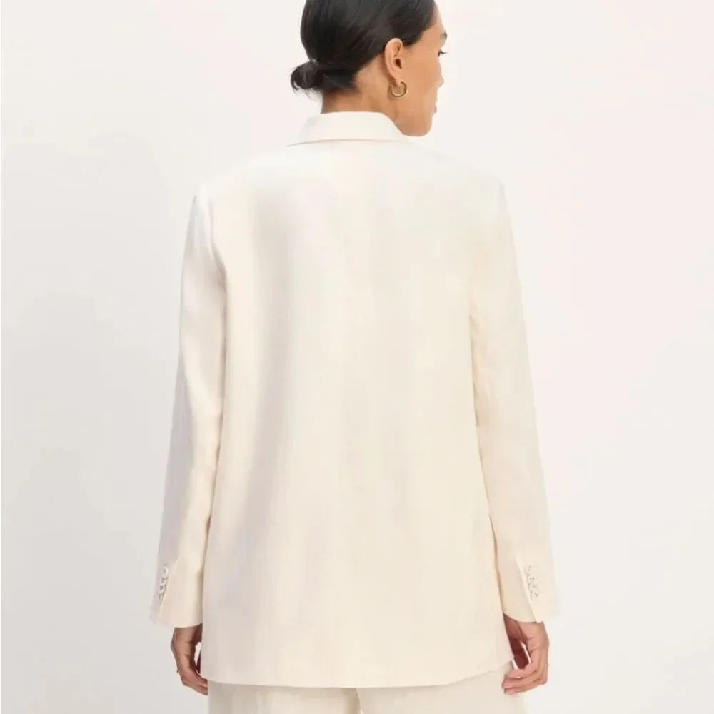 NEW Everlane The Oversized Blazer in Linen Bone White Size 12 - Picture 13 of 14